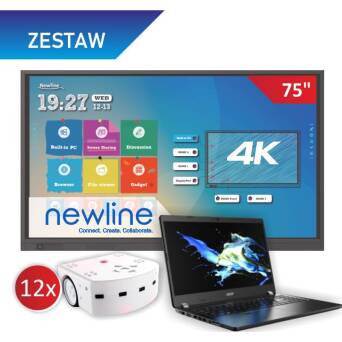 Zestaw 4: 1x monitor TT-7519RS + 1x laptop Acer + 12x robot Thymio